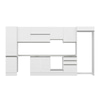 Alvinka 390X222 Cm High Gloss Mutfak Dolabı Mbb-E80B50S60-1