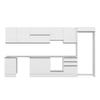 Alvinka 400X222 Cm High Gloss Mutfak Dolabı Mb-E90S50S60-1