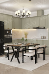 Aria Tokyo Demonte Sandalye 80x120 Yemek Masası Mutfak Masası Salon Masası 4 Kişilik Kahverengi