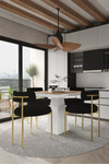 Arona Beyaz Lake MDF Ayak 90x90 Yemek Masası Mutfak Masası 4 Kişilik Masa Takımı Teddy Sandalye Akça