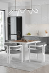 Bianco Lake MDF Ayak Tokyo Demonte Sandalye 80x80 Yemek Masası Mutfak Masası 4 Kişilik Akça