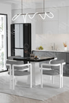 Bianco Lake MDF Ayak Tokyo Demonte Sandalye 80x80 Yemek Masası Mutfak Masası 4 Kişilik Siyah Mermer