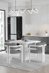 Bianco Lake MDF Ayak Tokyo Demonte Sandalye 80x80 Yemek Masası Mutfak Masası 4 Kişilik Beyaz