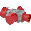 Brennenstuhl IP44 Lisanslı 1 X CEE & 3 X CEE 400V/32A Priz Adaptör Güç Dağıtıcı Kırmızı Gri