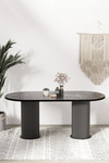 Brita Ptt Lake MDF Beyaz Ayaklı 80x140 Mutfak Masası Yemek Masası Siyah Mermer