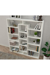 Dekorister Ample Beyaz Kitaplık - 5 Raflı Dekoratif Çok Amaçlı Ev ve Ofis Kitaplığı