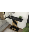 Dekorister Gravity Siyah Mermer Desenli Gold Metal Dresuar - Modern Antre/Hol Konsolu
