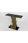 Dekorister Gravity Siyah Mermer Desenli Gold Metal Dresuar - Modern Antre/Hol Konsolu