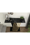 Dekorister Gravity Siyah Mermer Desenli Gold Metal Dresuar - Modern Antre/Hol Konsolu