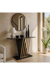 Dekorister Gravity Siyah Mermer Desenli Gold Metal Dresuar - Modern Antre/Hol Konsolu