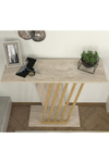 Dekorister Gravity Traverten Desenli Gold Metal Dresuar - Modern Antre/Hol Konsolu