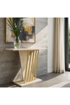Dekorister Gravity Traverten Desenli Gold Metal Dresuar - Modern Antre/Hol Konsolu