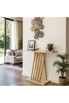 Dekorister Gravity Traverten Desenli Gold Metal Dresuar - Modern Antre/Hol Konsolu