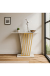 Dekorister Gravity Traverten Desenli Gold Metal Dresuar - Modern Antre/Hol Konsolu