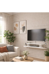 Dekorister Koza Duvara Monte Tv Sehpası 120 cm – Beyaz Modern ve Minimalist TV Ünitesi