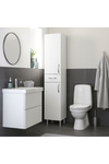 Dekorister Selin Beyaz Banyo Boy Dolabı - 2 Kapaklı 1 Çekmeceli Çok Amaçlı Kiler ve Deterjan Dolabı