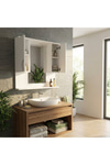 Dekorister Tiger Aynalı Banyo Etajer Beyaz