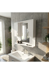 Dekorister Tiger Aynalı Banyo Etajer Beyaz