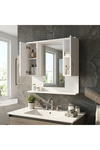 Dekorister Tiger Aynalı Banyo Etajer Beyaz