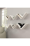 Dekorister Zig Zag Kitaplık Beyaz