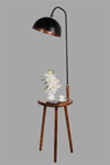 Demet Sehbalı Ahşap Lambader Ceviz Retro 3 Başlıklı
