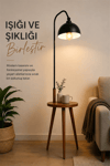 Demet Sehbalı Ahşap Lambader Ceviz Retro 3 Başlıklı