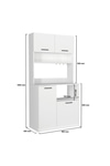 Dorpek 2 Çok Amaçlı Mutfak Dolabı Mikrodalga Fırın Dolabı Banyo Dolabı 180x90 Cm Beyaz | Tuco