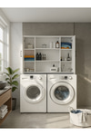 Dorpek 2 Kapaklı Çamaşır ve Kurutma Makinesi Dolabı – Beyaz | Adara