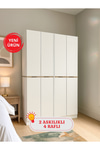 Dorpek 4 Kapaklı Gardırop - 182 cm Y, 122 cm G - Genç Odası ve Yatak Odası Gardırop | Lias