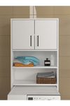 Dorpek 4 raflı Kapaklı Çok amaçlı Çamaşır Makinesi Dolabı Beyaz | Lumy