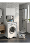 Dorpek Ayaklı Çamaşır Makinesi Dolabı, Kurutma Makinesi Dolabı ve Çift Kapaklı Banyo Kiler Dolabı 67 x 190 cm Beyaz | Pegai