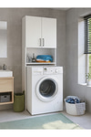 Dorpek Çamaşır Makinesi Dolabı – Banyo Dolabı Çamaşır Odası Uyumlu Dolap, Çok Amaçlı Dolap Beyaz | Brillon