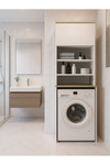 Dorpek Çamaşır Makinesi Dolabı Çok Amaçlı Dolap Banyo Dolabı Beyaz-safir | Edena