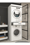 Dorpek Çamaşır ve Kurutma Makinesi Dolabı – Beyaz - Çok Amaçlı Dolap - Banyo Dolabı | Fika