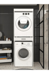 Dorpek Çamaşır ve Kurutma Makinesi Dolabı – Beyaz - Çok Amaçlı Dolap - Banyo Dolabı | Fika