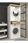 Dorpek Çamaşır ve Kurutma Makinesi Dolabı Çok Amaçlı Dolap Banyo Dolabı Beyaz-Rota | Fika