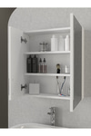 Dorpek Fonksiyonel Aynalı Banyo Üst Dolabı 3 Raflı Kapaklı Çok Amaçlı Banyo Dolabı Beyaz | Menaro