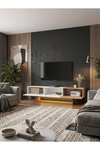 Dorpek Led Işıklı Tv Sehpası 180 cm 3 Kapaklı Tv Sehpası, 3 Kapaklı Tv Ünitesi, Televizyon Sehpası 180 cm Beyaz - Sepet | Halikarnas