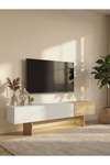Dorpek Led Işıklı Tv Sehpası 180 cm 3 Kapaklı Tv Sehpası, 3 Kapaklı Tv Ünitesi, Televizyon Sehpası 180 cm Beyaz - Sepet | Halikarnas