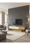 Dorpek Led Işıklı Tv Sehpası 180 cm 3 Kapaklı Tv Sehpası, 3 Kapaklı Tv Ünitesi, Televizyon Sehpası 180 cm Beyaz - Sepet | Halikarnas