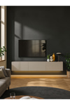Dorpek Led Li Işıklı Tv Ünitesi 180 Cm - Kumtaşı Renk, Modern, Geniş, Raflı Tasarım - Tv Sehpası | Cercei
