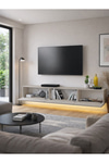 Dorpek Led Li Işıklı Tv Ünitesi 180 Cm - Kumtaşı Renk, Modern, Geniş, Raflı Tasarım - Tv Sehpası | Cercei