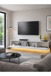 Dorpek Led Li Işıklı Tv Ünitesi 180 Cm -beyaz, Modern, Şık, Geniş, Fonksiyonel Tasarım - Tv Sehpası | Cercei