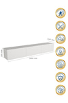Dorpek Led Li Işıklı Tv Ünitesi 180 Cm -beyaz, Modern, Şık, Geniş, Fonksiyonel Tasarım - Tv Sehpası | Cercei