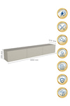 Dorpek Led Li Işıklı Tv Ünitesi 180 Cm - Kumtaşı Renk, Modern, Geniş, Raflı Tasarım - Tv Sehpası | Cercei
