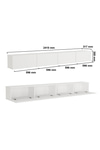 Dorpek LED'li Tv Sehpa & Ünitesi, Duvara Monte Tv Ünitesi Beyaz 240 cm | Homeros