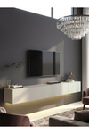 Dorpek LED'li Tv Sehpa & Ünitesi, Duvara Monte Tv Ünitesi Kumtaşı 240 cm | Homeros