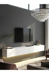 Dorpek LED'li Tv Sehpa & Ünitesi, Duvara Monte Tv Ünitesi Beyaz 240 cm | Homeros