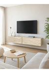 Dorpek Modern Espanse Tv Ünitesi Traverten 180 cm , Modern ve Kolay Kurulum, Gold Detaylı