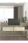 Dorpek Modern Espanse Tv Ünitesi Traverten 180 cm , Modern ve Kolay Kurulum, Gold Detaylı